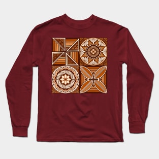 Tapa patchwork - rust Long Sleeve T-Shirt